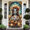 Dia De Los Muertos Door Cover Day of The Dead Front Porch (Multicolor) 72"L x 36"W